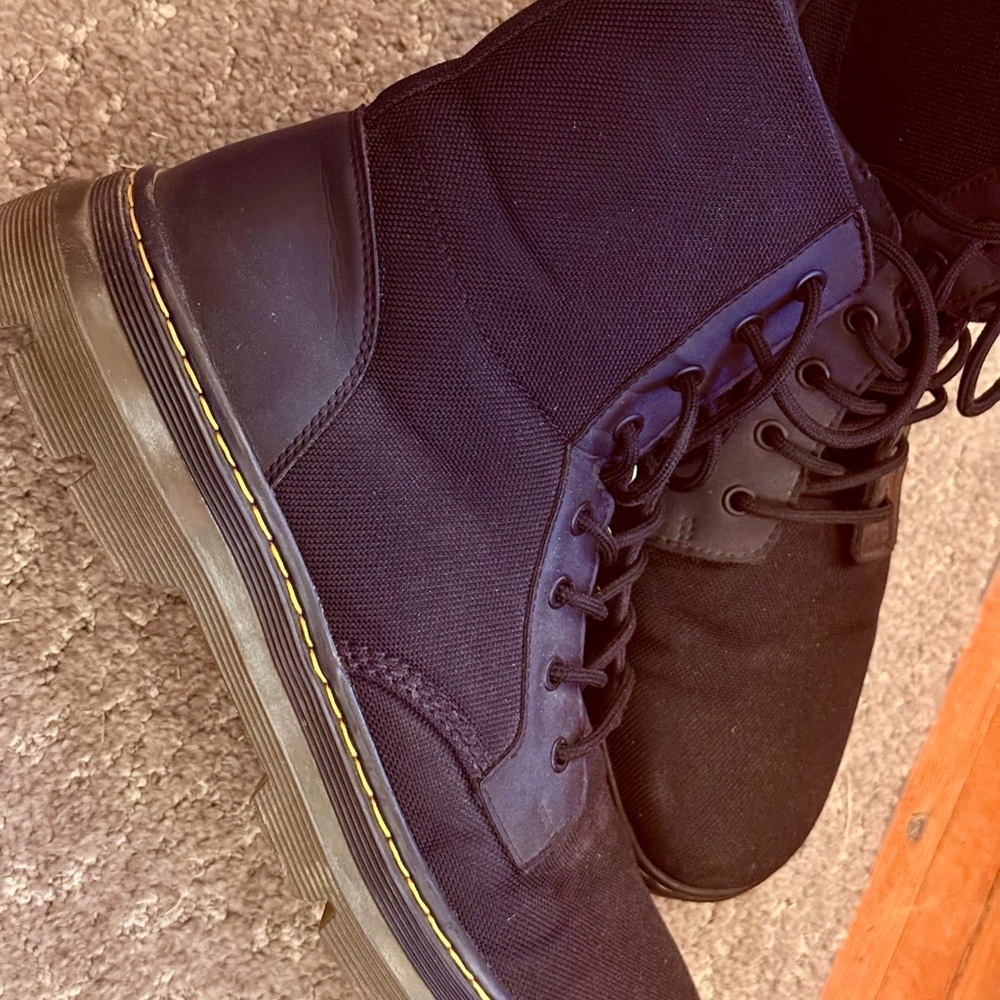 Dr. Martens Black Combat Boots with Durable Sole